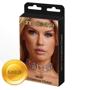 Ошейник BITCH золотой — Твой Каприз