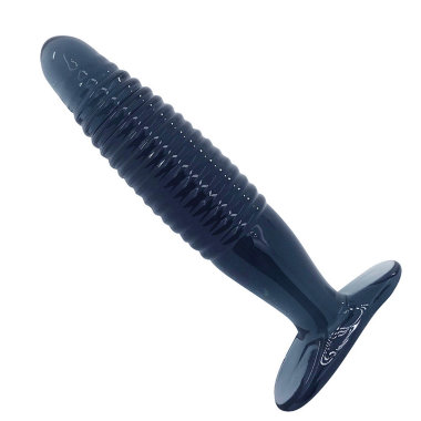 Анальная втулка стимулятор с ребристой поверхностью из стекла — Твой Каприз