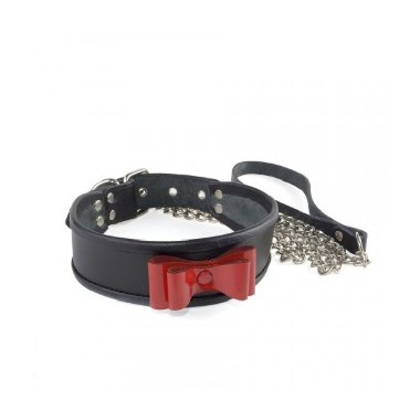 Ошейник с поводком для ролевых игр Fetish Factory — Твой Каприз