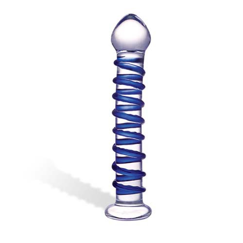 Фаллоимитатор из стекла BLUE SPIRAL фото 1 — Твой Каприз