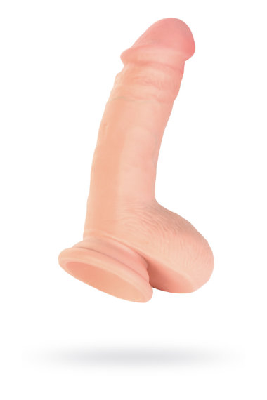 Телесный вибратор реалистик с мошонкой на присоске REALSTICK ELITE — Твой Каприз