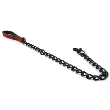 Поводок атласный черно-красный с цепью Scandal Leash — Твой Каприз