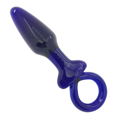 Стеклянная анальная пробочка с колечком в основании — Твой Каприз