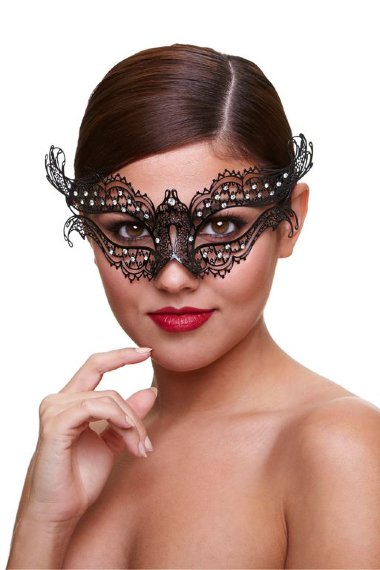 Маска со стразами Masq Hidden черная — Твой Каприз