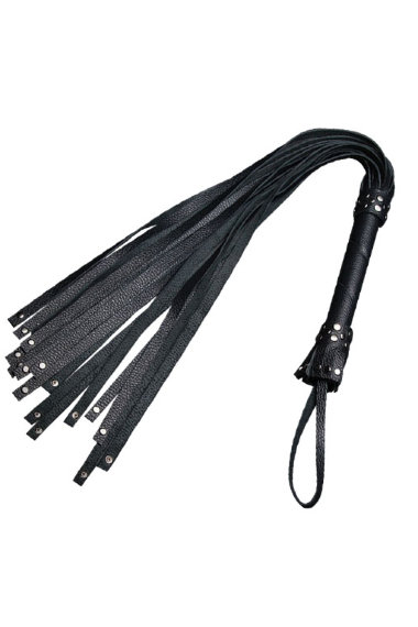 БДСМ плеть с металлическими клепками на концах кожаных лент — Твой Каприз