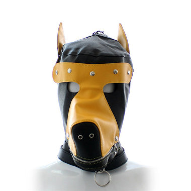 Маска собаки с шорами на глаза с бежевой накладкой — Твой Каприз