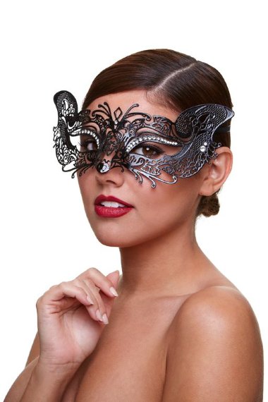 Маска со стразами Masq Courtesan черная — Твой Каприз
