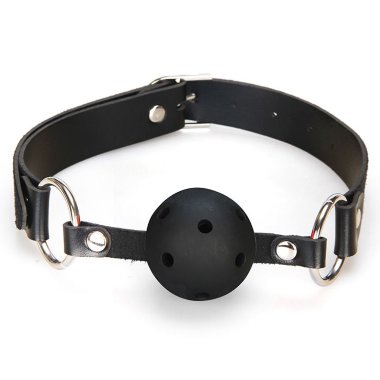 Кляп черного цвета с отверстиями для дыхания — Твой Каприз