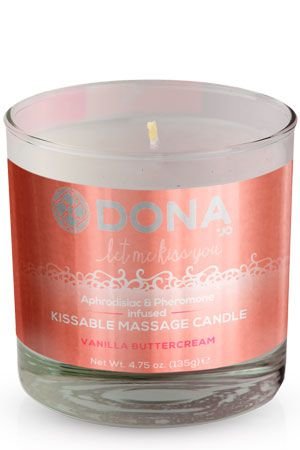 Вкусовая массажная свеча DONA Kissable Massage Candle Vanilla — Твой Каприз