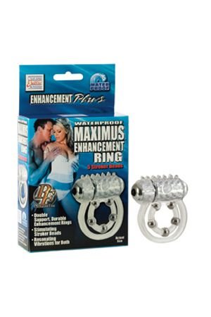 Эрекционное вибро-кольцо Waterproof Maximus Enhancement Ring  с 5-ю металлическими шариками — Твой Каприз