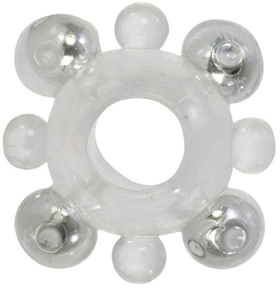 Эрекционное кольцо Basic Essentials - Enhancer Ring with Beads с бусинами прозрачное фото 1 — Твой Каприз