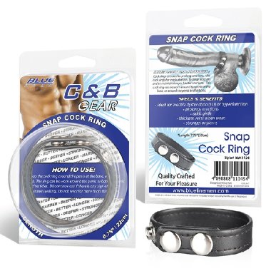 Кольцо на пенис из искусственной кожи на клепках (3,5-5,5см) SNAP COCK RING — Твой Каприз