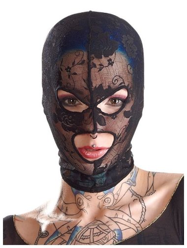 Кружевная маска на голову в отверстиями для глаз и рта Mask Lace by Bad Kitty — Твой Каприз