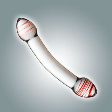 Изогнутый стеклянный стимулятор с каплеобразными головками — Твой Каприз