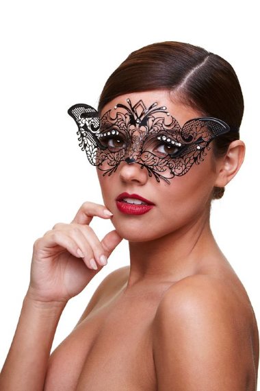 Маска со стразами Masq Madame черная — Твой Каприз