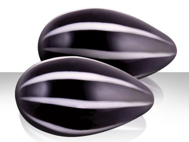 Вагинальные шарики CRYST'AL KEGEL EGGS из стекла черные — Твой Каприз