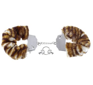 Наручники металлические Furry Love Cuffs с мехом Тигр — Твой Каприз