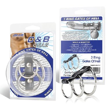 Хомут на пенис из трех металлических колец 3 RING GATES OF HELL — Твой Каприз