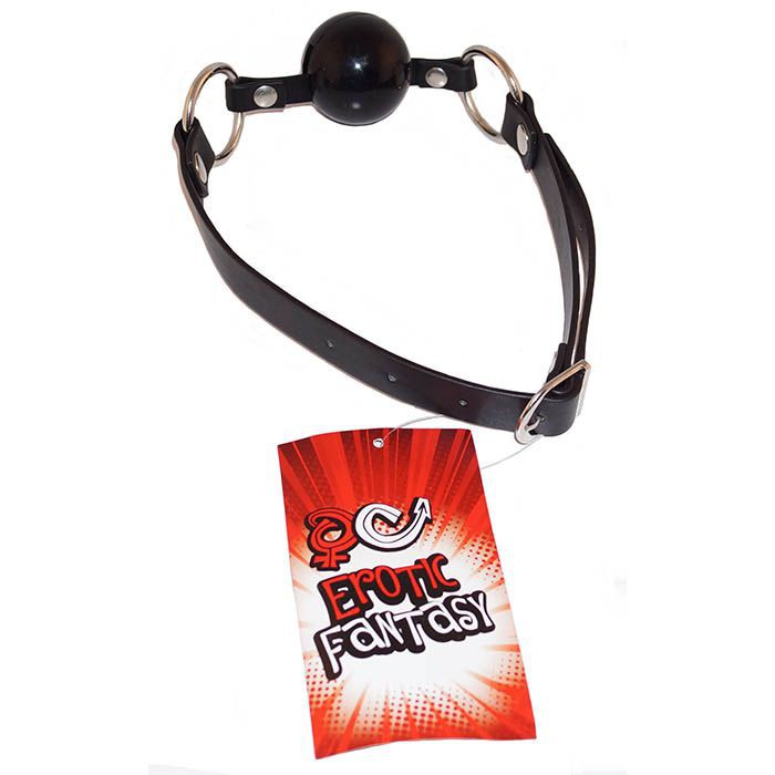 Силиконовый черный кляп-шарик на ремне BLACK BALLGAG фото 1 — Твой Каприз