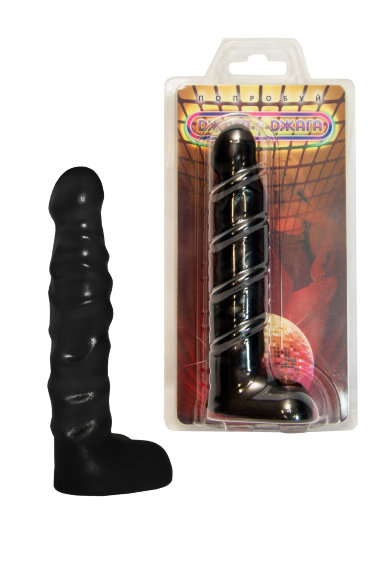 Анальный стимулятор черного цвета с мошонкой DD Джага-Джага МиФ — Твой Каприз
