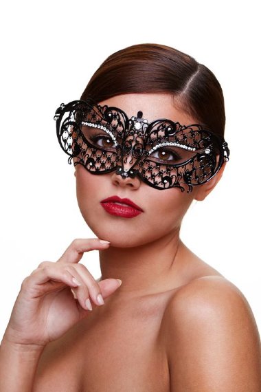 Маска со стразами Masq Midnight черная — Твой Каприз