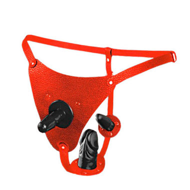 Страпон THREE красные — Твой Каприз