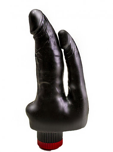 Вибратор реалистик с двумя отростками черный Биоклон 11,5 см — Твой Каприз