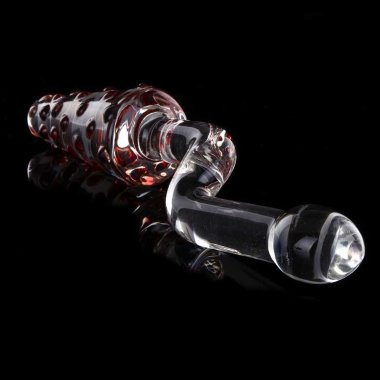 Пупырчатый стеклянный стимулятор с рукоятью — Твой Каприз