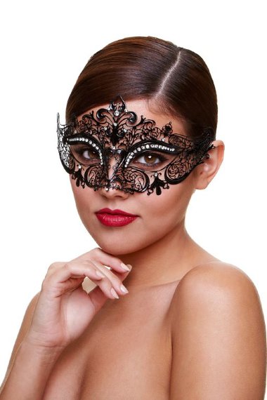 Маска со стразами Masq Mysterious черная — Твой Каприз