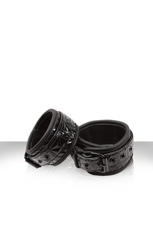 Наручники SINFUL WRIST CUFFS, соединенные цепью черные фото 1 — Твой Каприз
