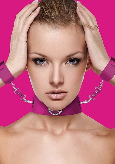 Ошейник с наручниками OUCH Pink — Твой Каприз