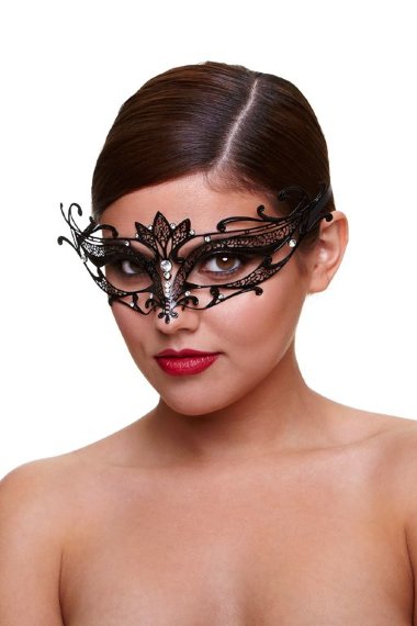 Маска со стразами Masq Paramour черная — Твой Каприз