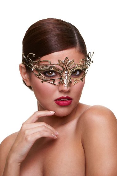 Маска со стразами Masq Private Affair золотистая — Твой Каприз