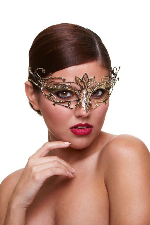 Маска со стразами Masq Private Affair золотистая фото 1 — Твой Каприз