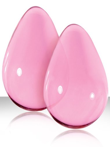 Вагинальные шарики CRYST'AL KEGEL EGGS из стекла большие розовые — Твой Каприз