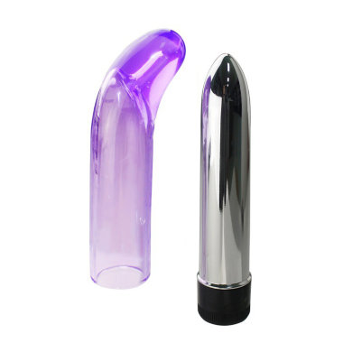 Классический вибратор с насадкой с изогнутой головкой — Твой Каприз