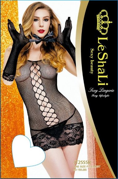 Эротическое платье с перчатками в комплекте LeShaLi — Твой Каприз