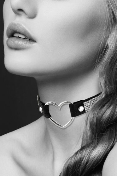 Чокер с кольцом в виде сердца COLLIER STRASS ET COEUR — Твой Каприз