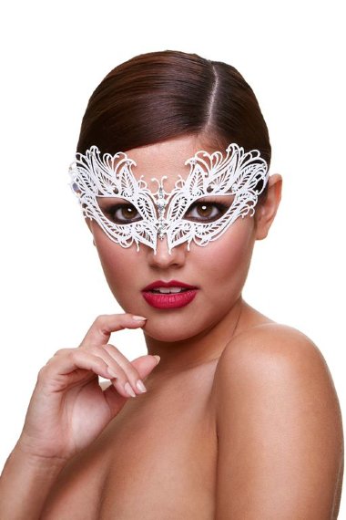 Маска со стразами Masq Snow Queen белая — Твой Каприз