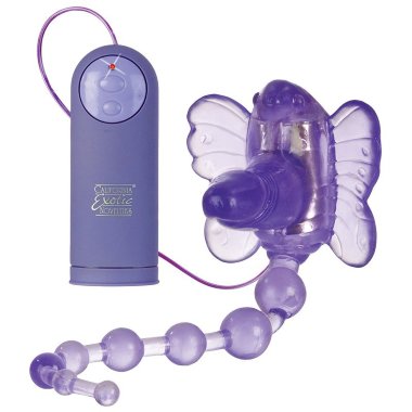 Стимулятор клитора на ремнях Waterproof Venus Penis Stimulator с анальной цепочкой фиолетовый — Твой Каприз