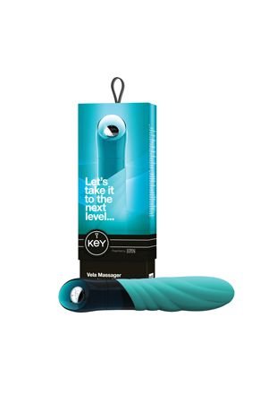 Вибромассажер рельефный VELA бирюзовый — Твой Каприз