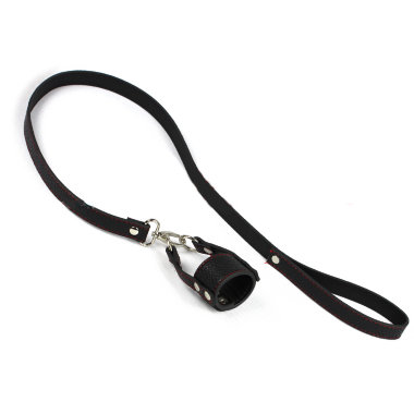 Кожаное кольцо с поводком на пенис — Твой Каприз