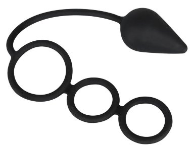 Чёрные кольца на пенис с анальным хвостом — Твой Каприз