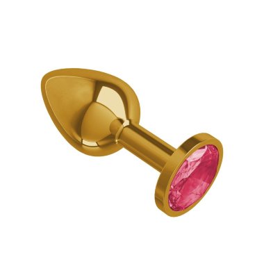 Маленькая золотая анальная втулка Gold с кристаллом DD — Твой Каприз