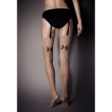 Чулки с бантиками и стрелкой на задней поверхности CALZE LOLITA 15 den — Твой Каприз