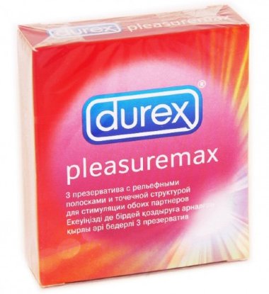 Презервативы Durex Pleasuremax с ребрами и пупырышками — Твой Каприз