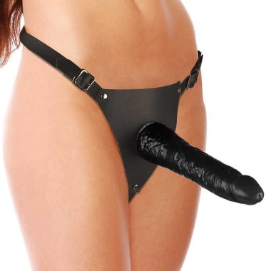 Гелевый страпон с кожаными трусиками — Твой Каприз