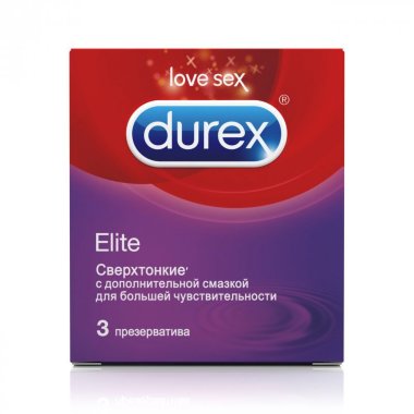 Презервативы Durex Elite сверхтонкие с дополнительной смазкой — Твой Каприз