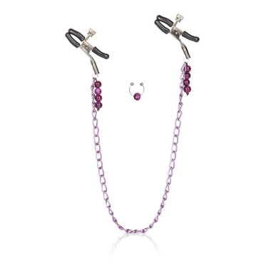 Зажимы на соски с цепочкой и клипса для клитора или пупка Nipple Clamps — Твой Каприз