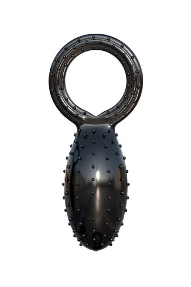 Эрекционное кольцо Buzz Bomb черное с вибрацией — Твой Каприз